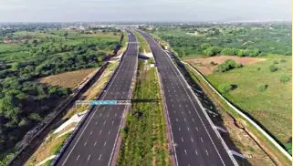 Six lane NH-44 Hyderabad Bangalore highway near Shadnagar